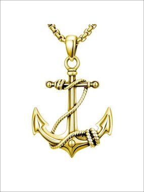 Sterling Silver Anchor Pendant Necklace 22-24 inch Rolo Chain